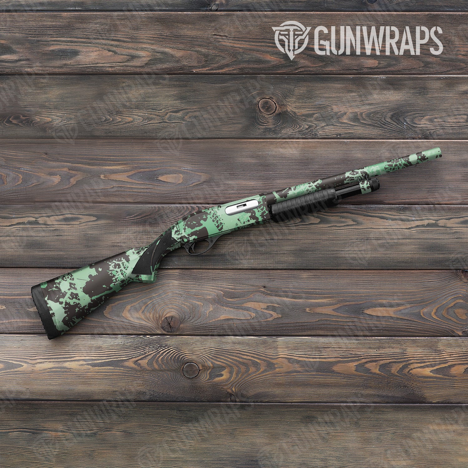 Shotgun Tire Splatter Mint Chocolate Chip Camo Gun Skin Vinyl Wrap