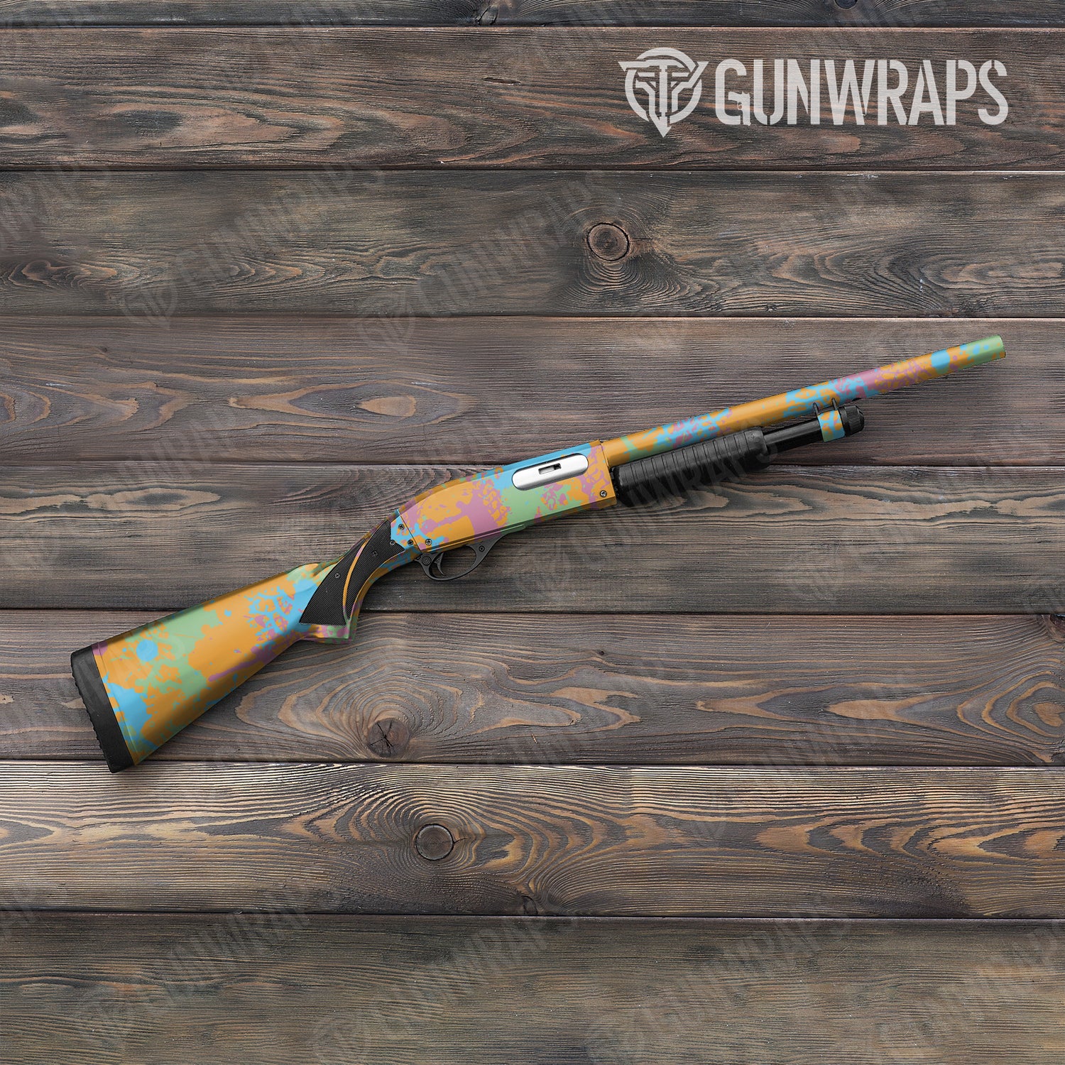 Shotgun Tire Splatter Sherbert Camo Gun Skin Vinyl Wrap