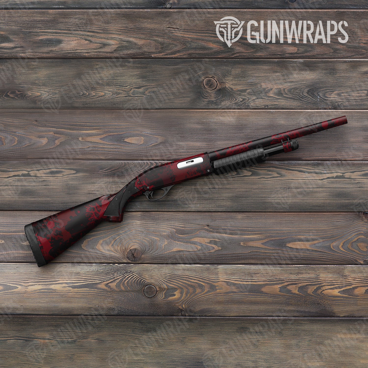 Shotgun Tire Splatter Vampire Red Camo Gun Skin Vinyl Wrap