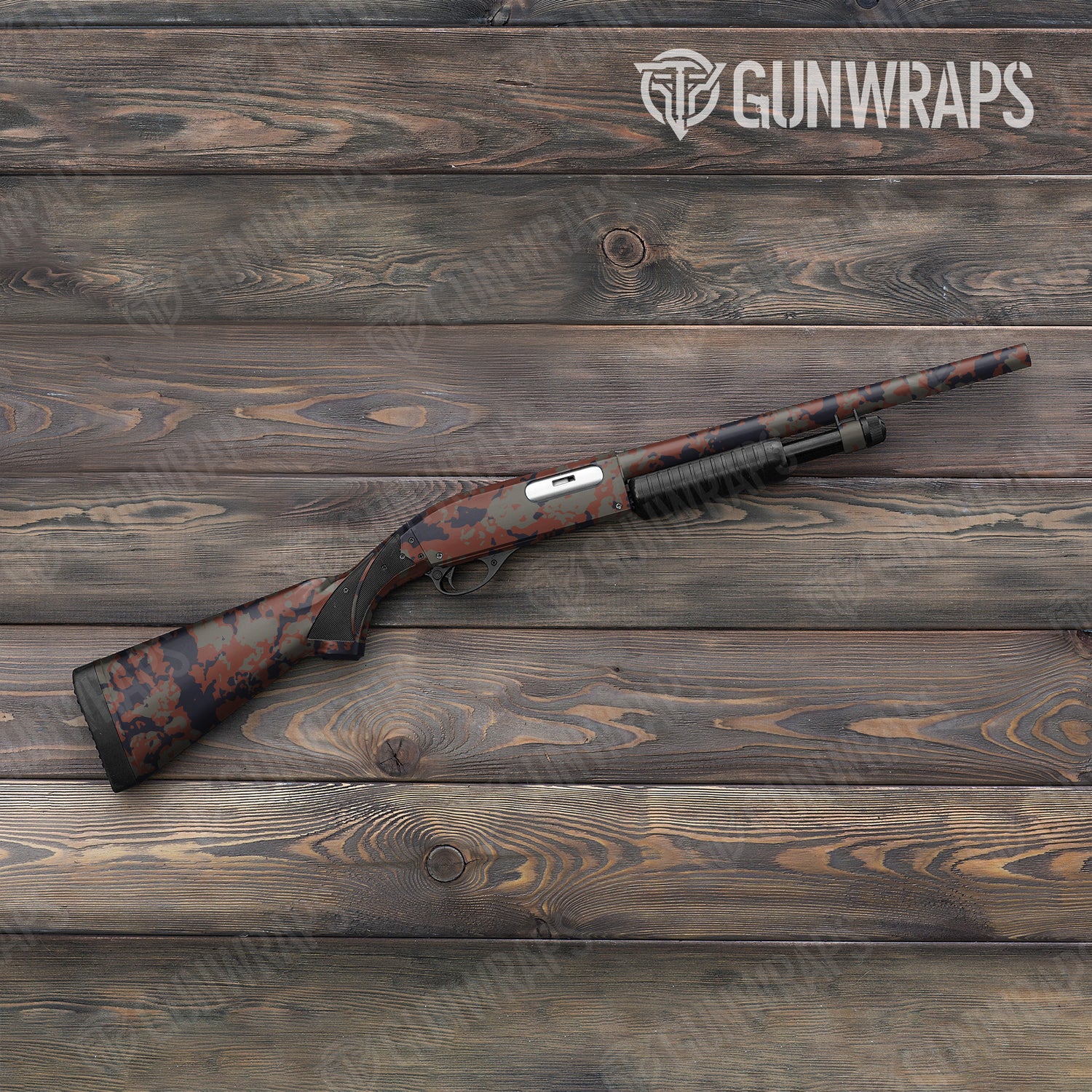 Shotgun Treetop Blue Copper Camo Gun Skin Vinyl Wrap