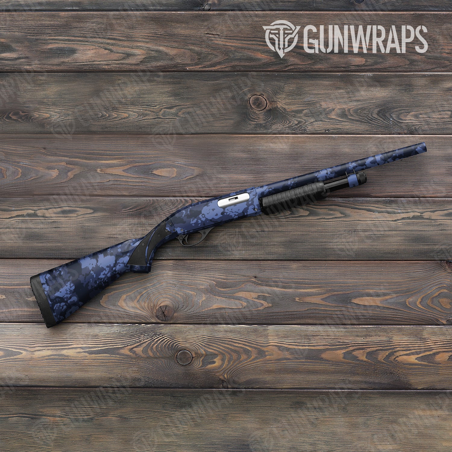 Shotgun Treetop Blue Midnight Camo Gun Skin Vinyl Wrap