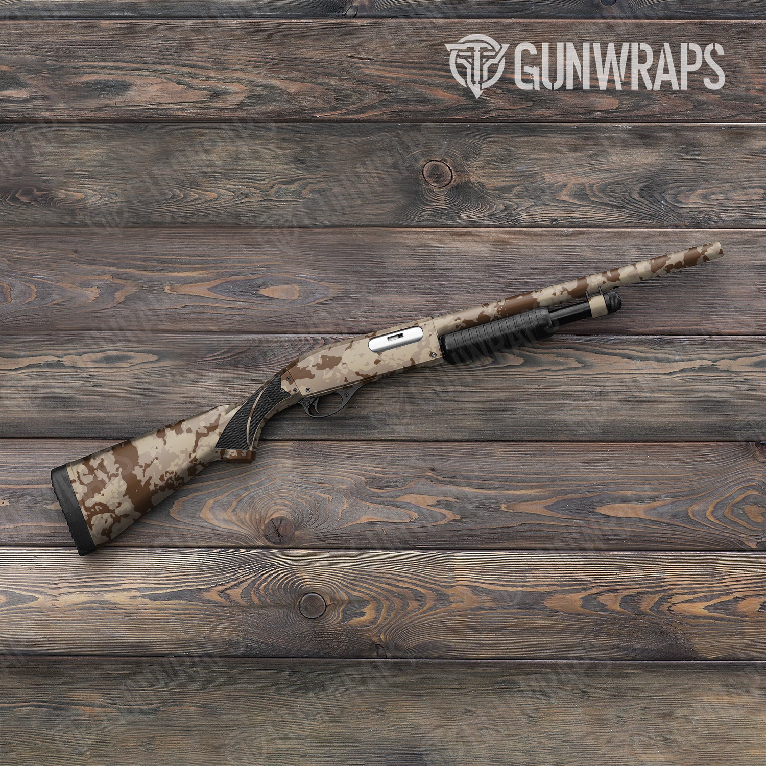 Shotgun Treetop Desert Camo Gun Skin Vinyl Wrap