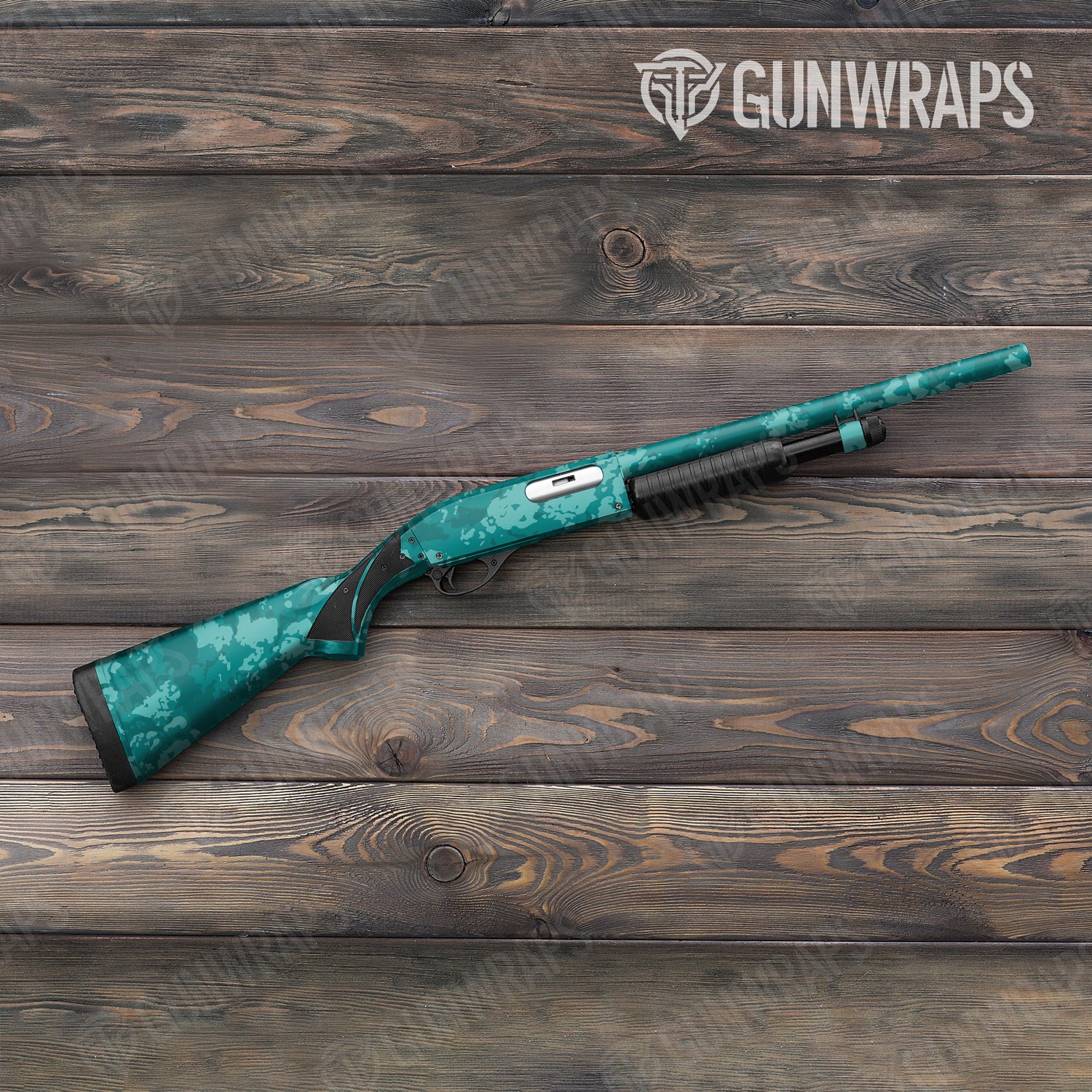 Shotgun Treetop Elite Tiffany Blue Camo Gun Skin Vinyl Wrap