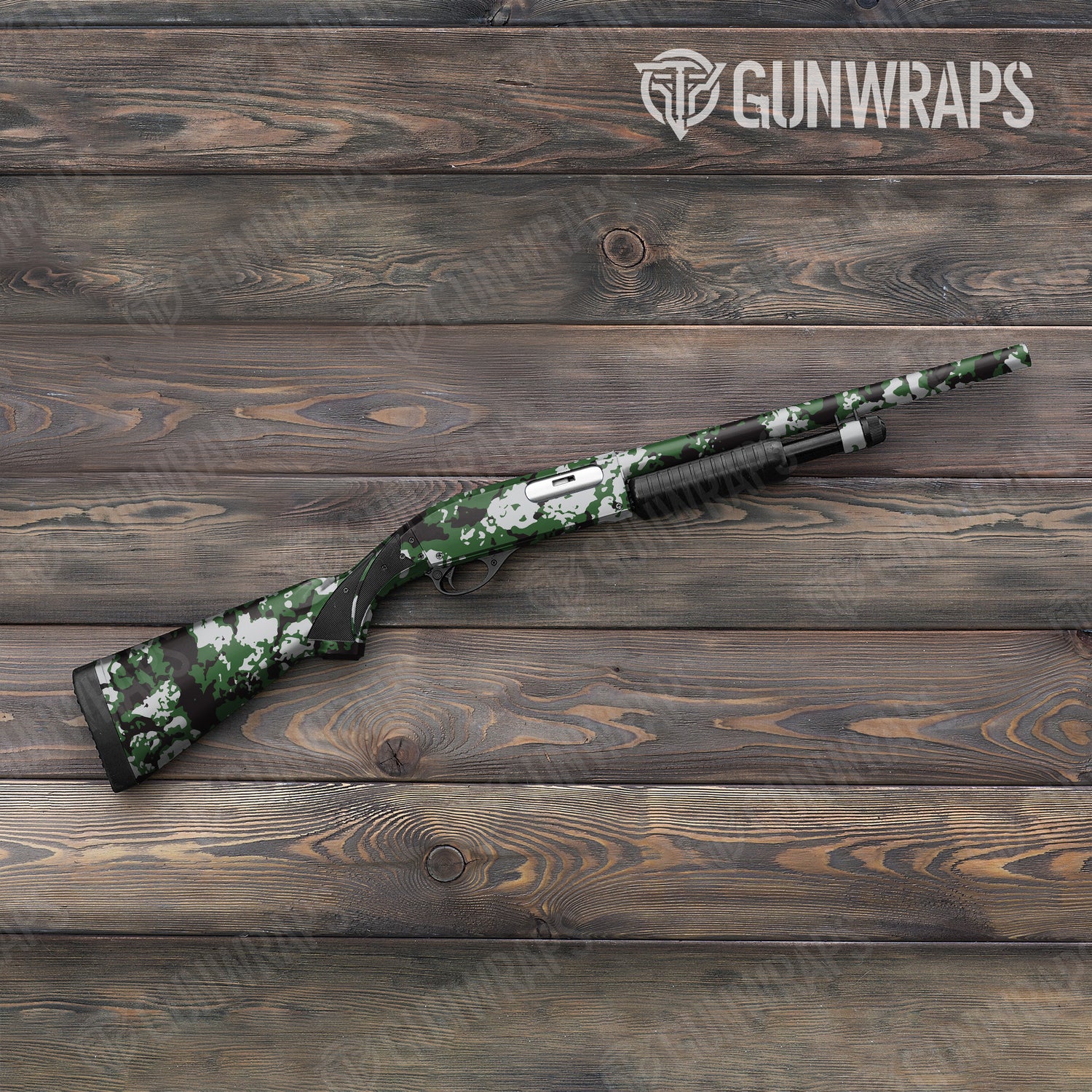 Shotgun Treetop Green Tiger Camo Gun Skin Vinyl Wrap