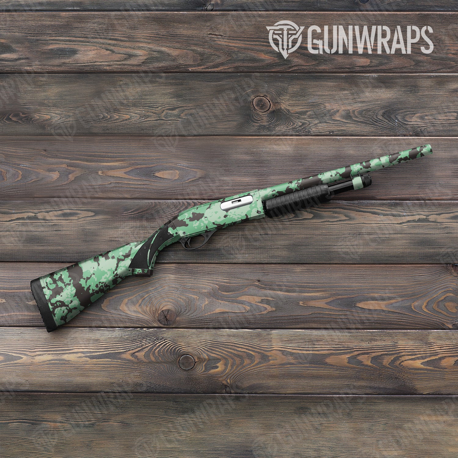 Shotgun Treetop Mint Chocolate Chip Camo Gun Skin Vinyl Wrap