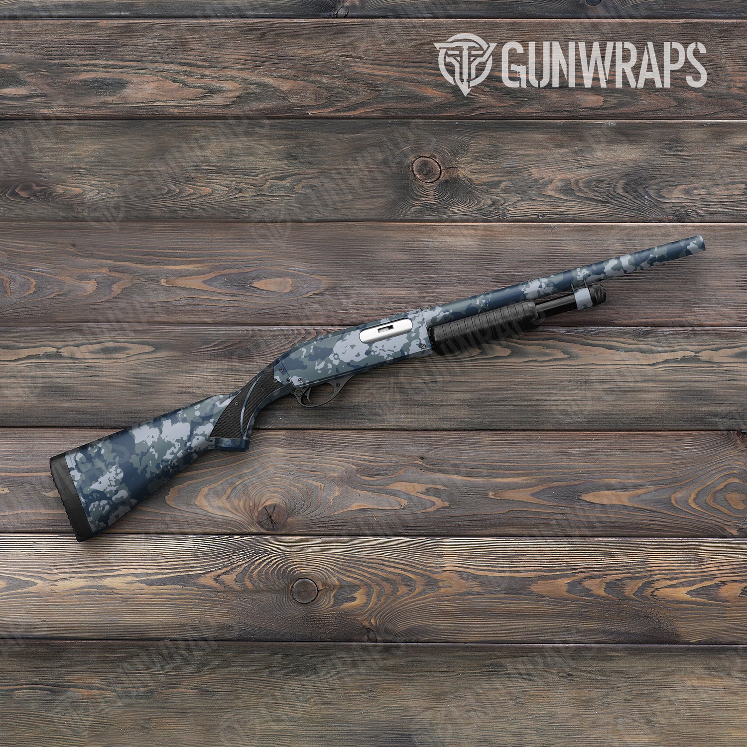 Shotgun Treetop Navy Camo Gun Skin Vinyl Wrap