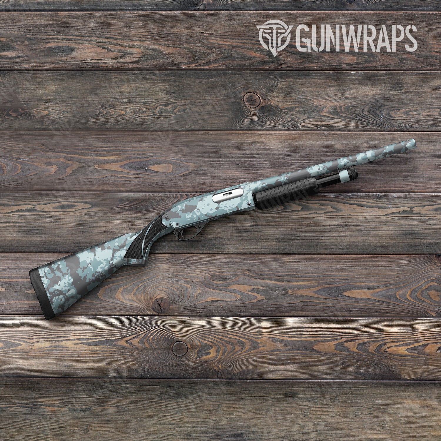 Shotgun Treetop Overcast Camo Gun Skin Vinyl Wrap