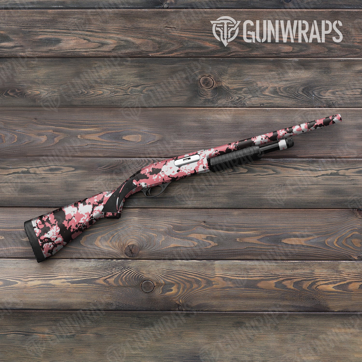 Shotgun Treetop Pink Camo Gun Skin Vinyl Wrap