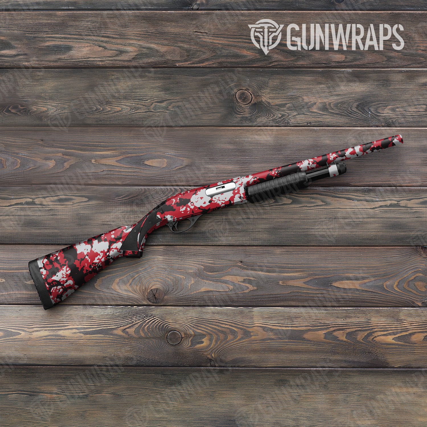 Shotgun Treetop Red Tiger Camo Gun Skin Vinyl Wrap