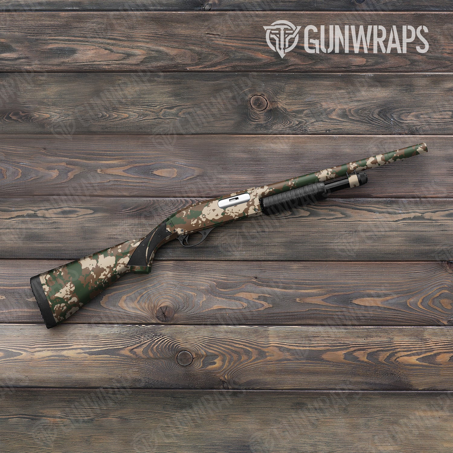 Shotgun Treetop Woodland Camo Gun Skin Vinyl Wrap