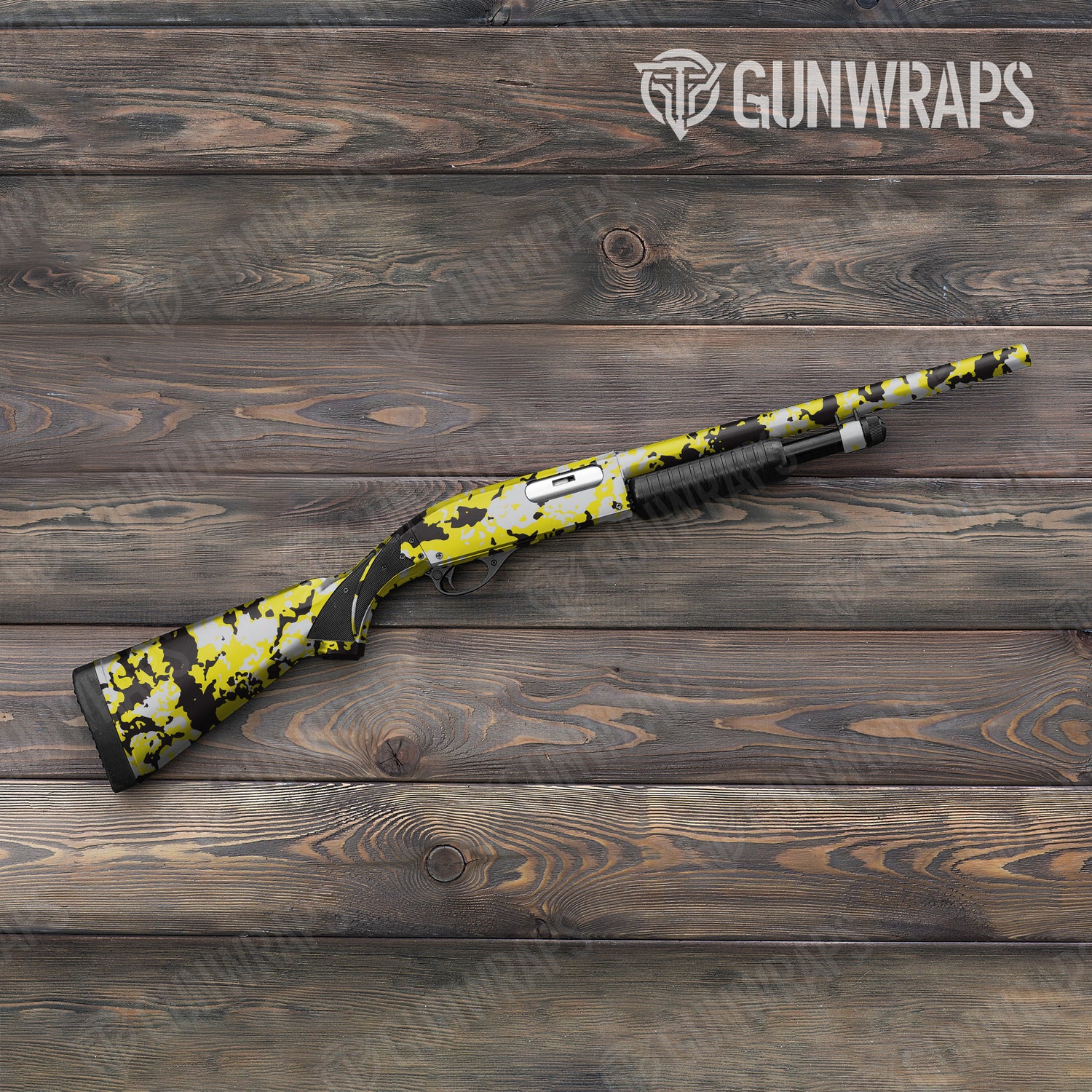 Shotgun Treetop Yellow Tiger Camo Gun Skin Vinyl Wrap