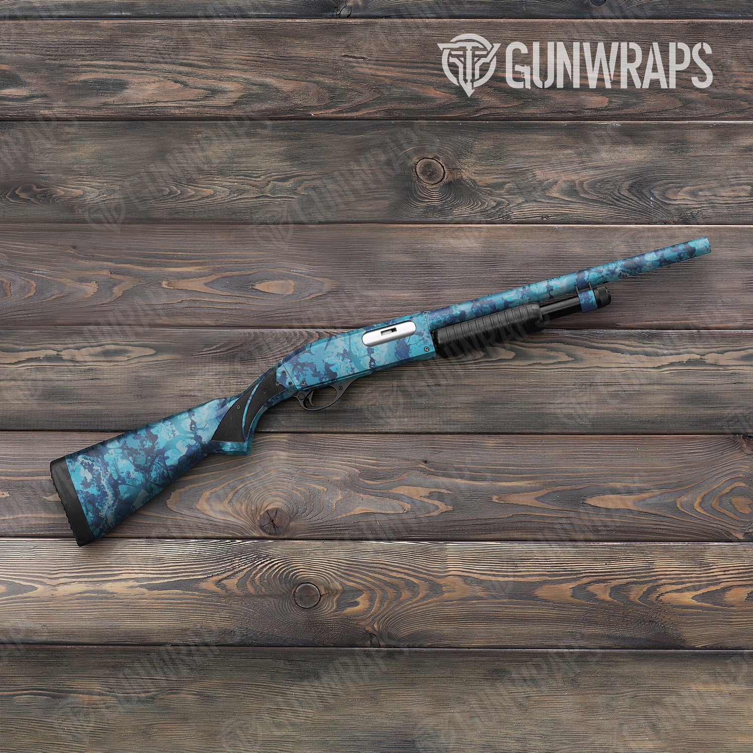 Shotgun Veil Stoke Aqua Camo Gun Skin Vinyl Wrap