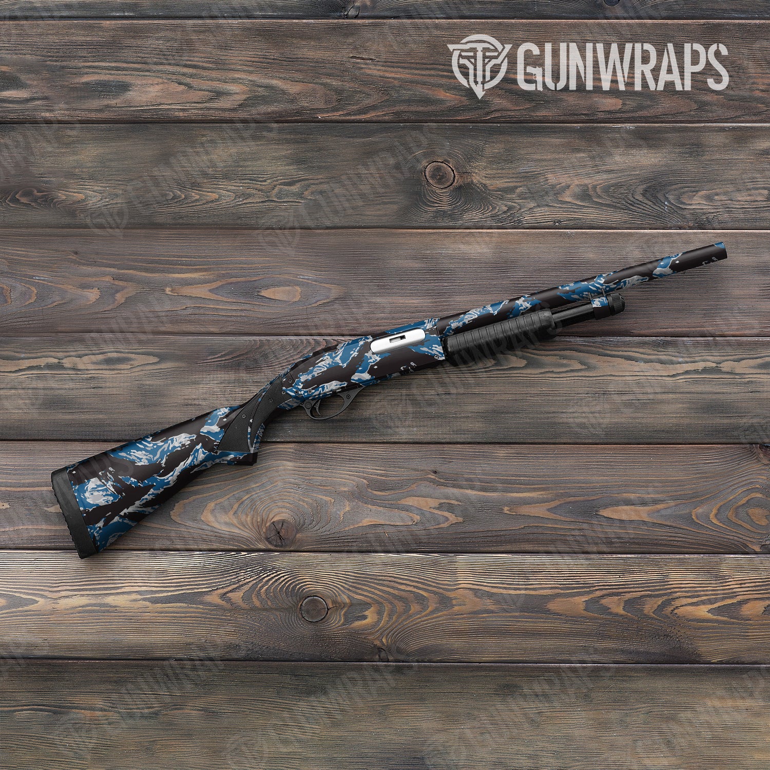 Shotgun Vietnam Tiger Stripe Blue Tiger Camo Gun Skin Vinyl Wrap