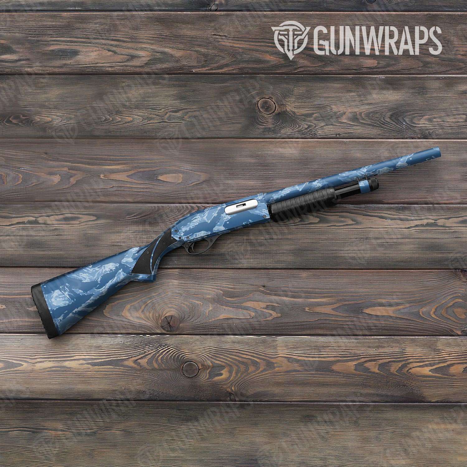 Shotgun Vietnam Tiger Stripe Cool Blue Camo Gun Skin Vinyl Wrap