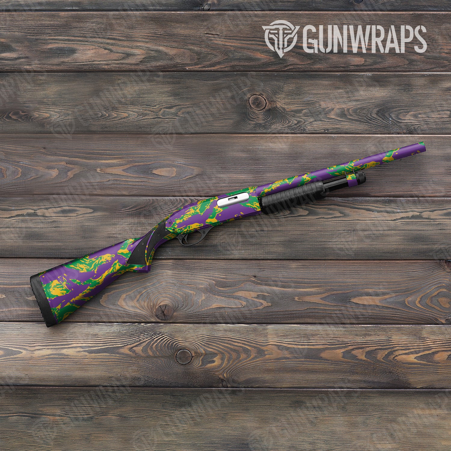 Shotgun Vietnam Tiger Stripe Mardi Gras Camo Gun Skin Vinyl Wrap