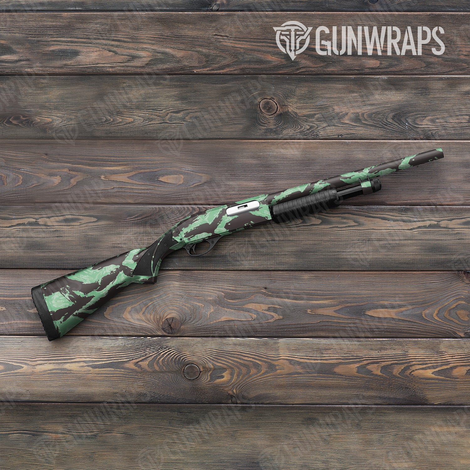 Shotgun Vietnam Tiger Stripe Mint Chocolate Chip Camo Gun Skin Vinyl Wrap