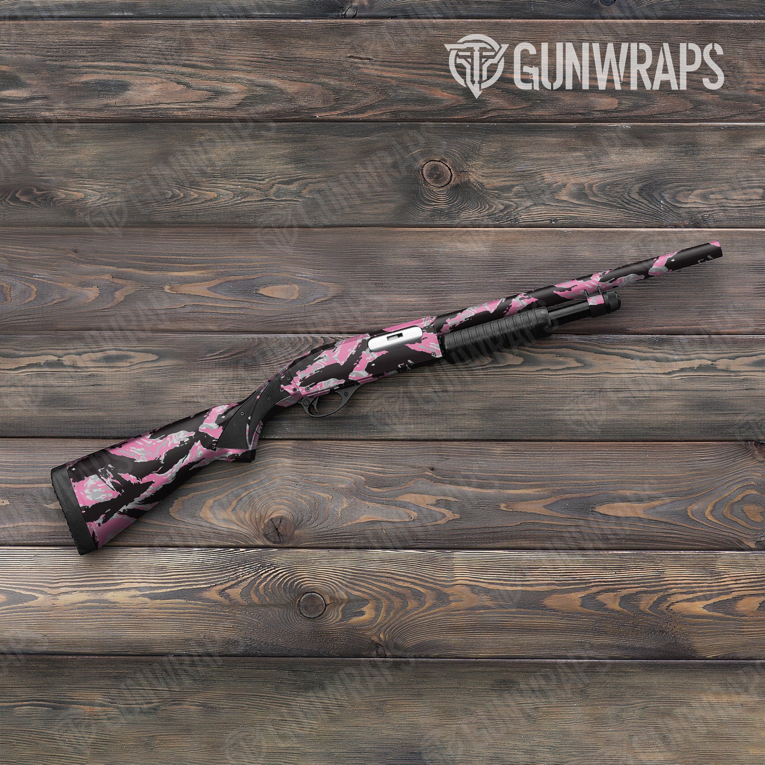 Shotgun Vietnam Tiger Stripe Pink Tiger Camo Gun Skin Vinyl Wrap