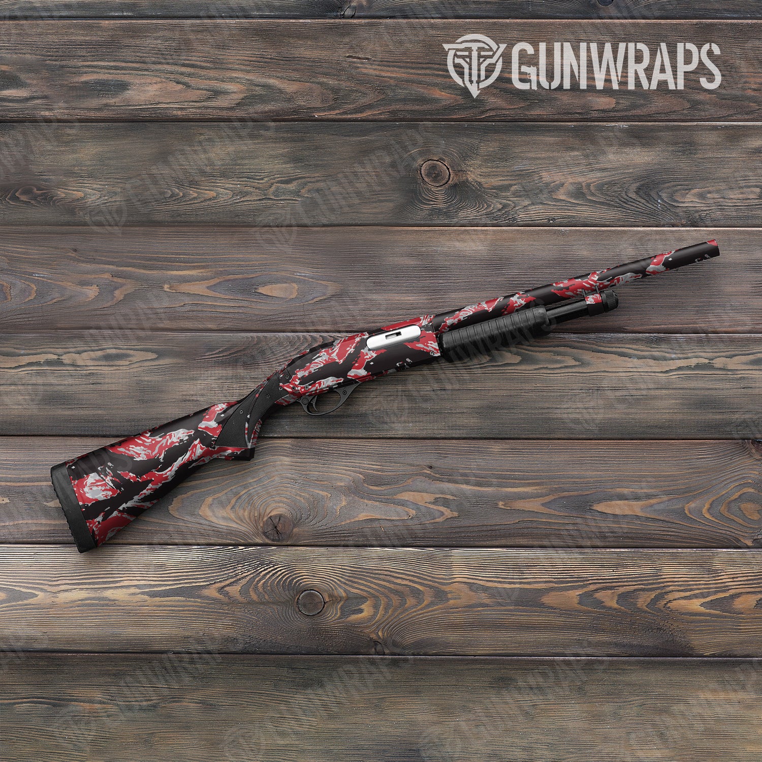 Shotgun Vietnam Tiger Stripe Red Tiger Camo Gun Skin Vinyl Wrap