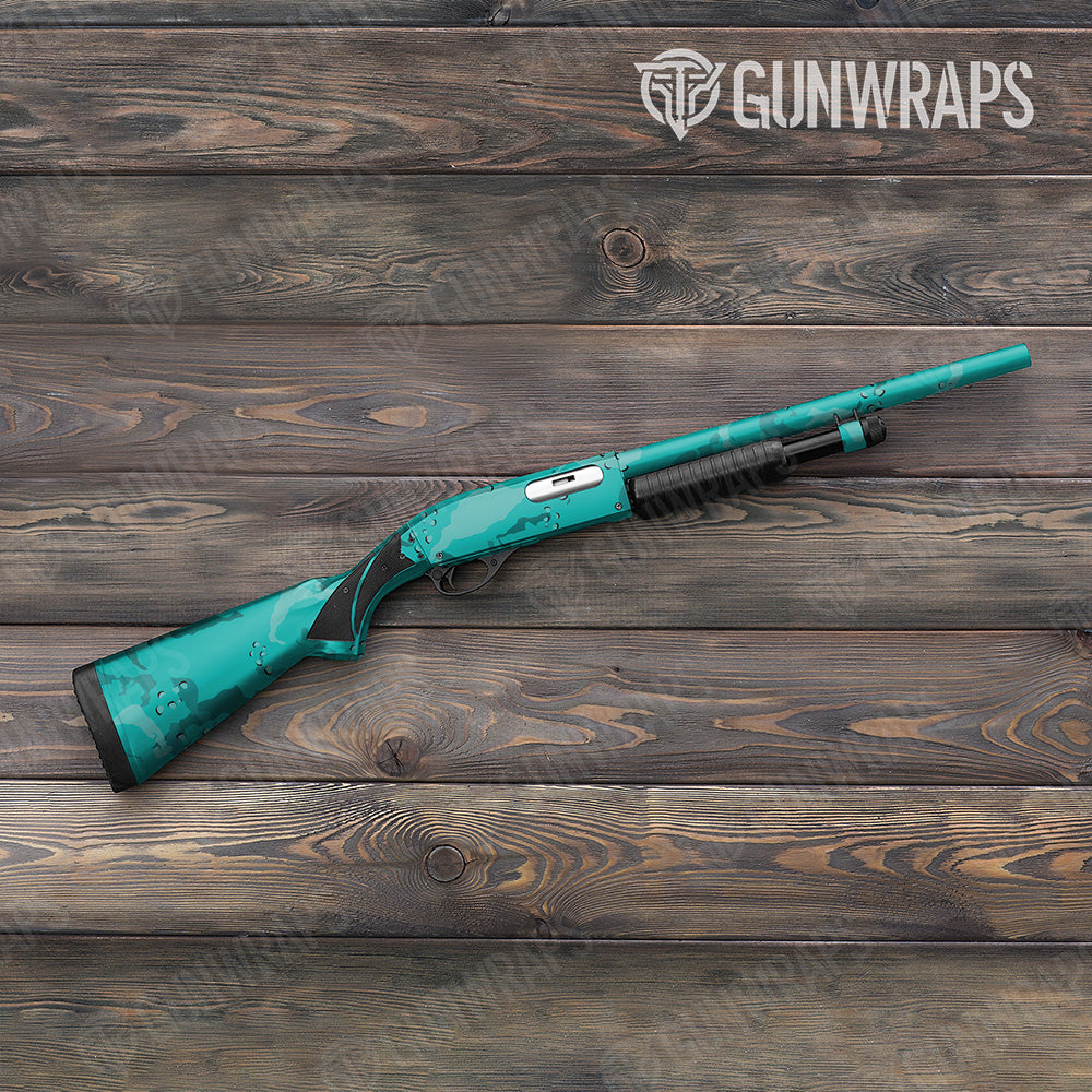 Shotgun Battle Storm XL Elite Tiffany Blue Camo Gun Skin Vinyl Wrap