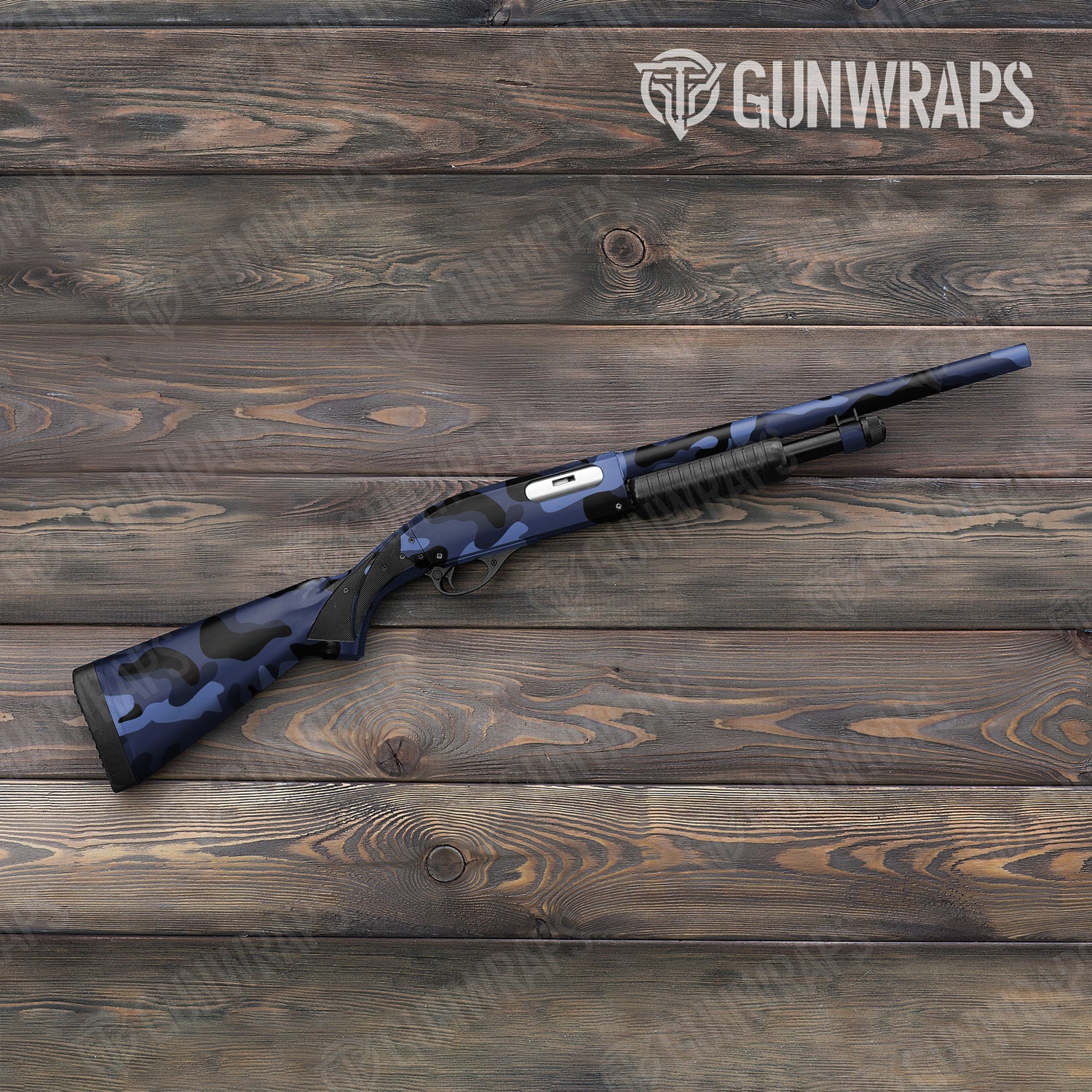 Shotgun Classic XL Blue Midnight Camo Gun Skin Vinyl Wrap