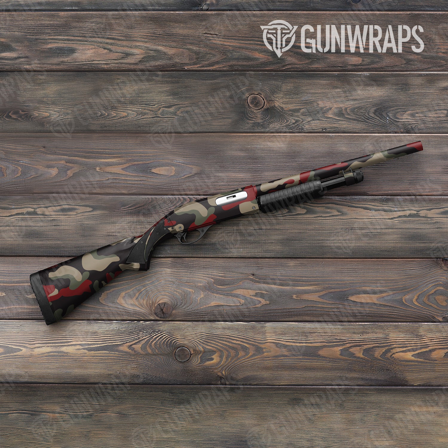 Shotgun Classic XL Militant Red Camo Gun Skin Vinyl Wrap