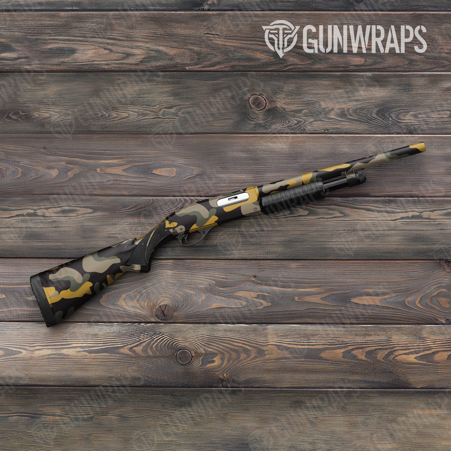 Shotgun Classic XL Militant Yellow Camo Gun Skin Vinyl Wrap