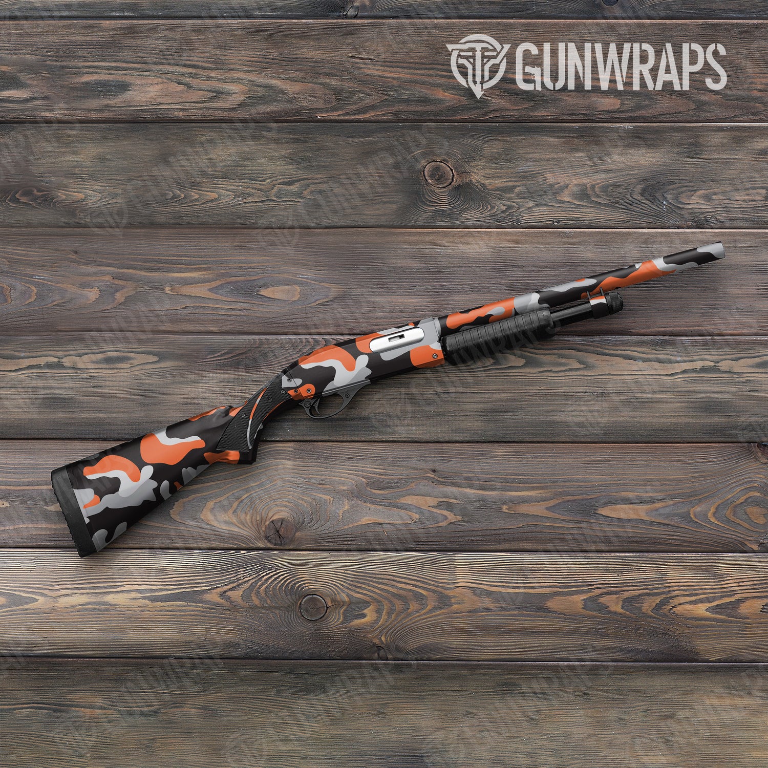 Shotgun Classic XL Orange Tiger Camo Gun Skin Vinyl Wrap