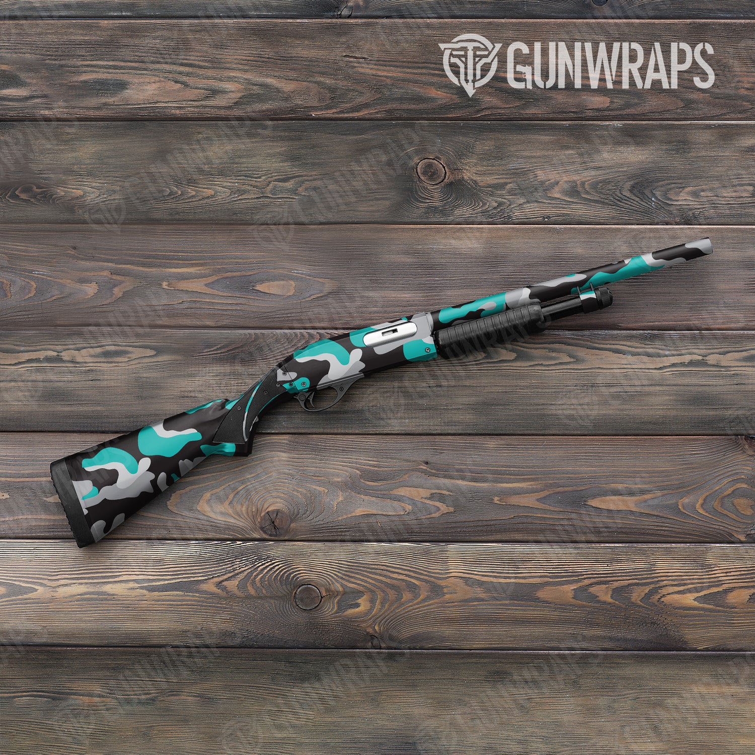 Shotgun Classic XL Tiffany Blue Tiger Camo Gun Skin Vinyl Wrap