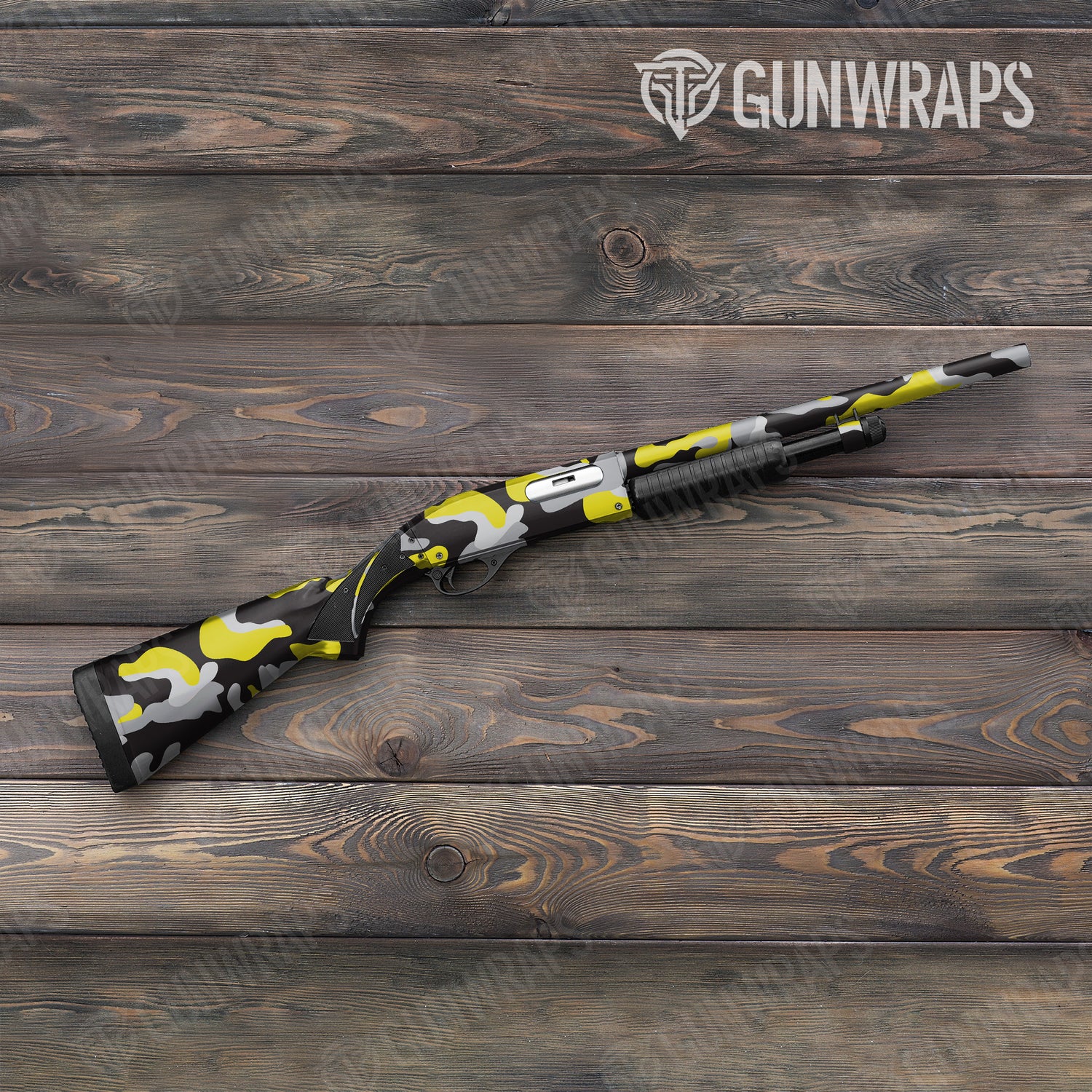 Shotgun Classic XL Yellow Tiger Camo Gun Skin Vinyl Wrap