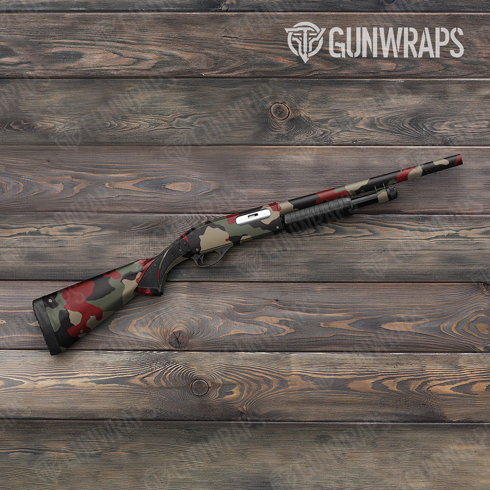 Shotgun Cumulus XL Militant Red Camo Gun Skin Vinyl Wrap