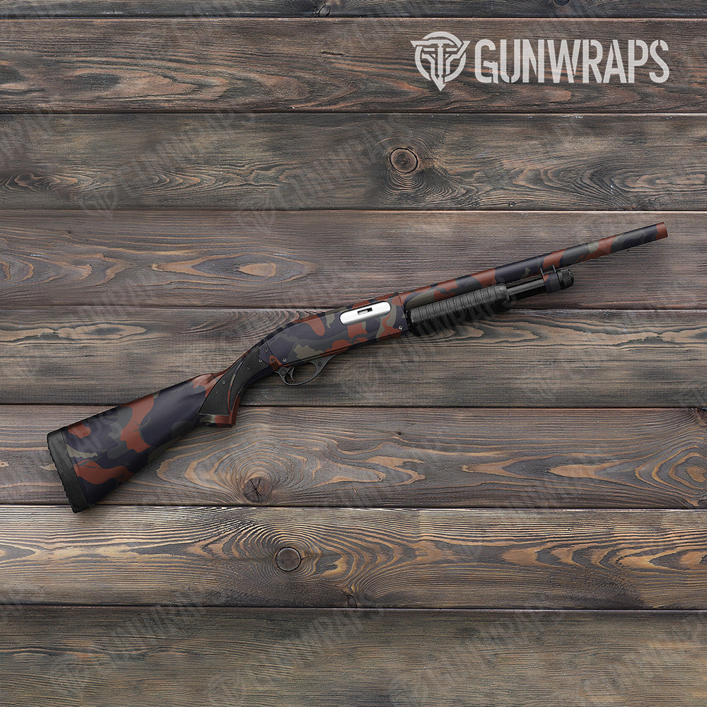 Shotgun Ragged XL Blue Copper Camo Gun Skin Vinyl Wrap