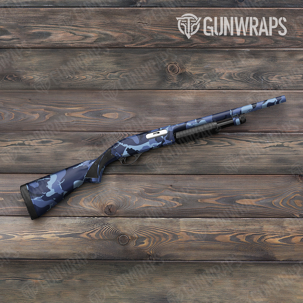 Shotgun Ragged XL Blue Urban Night Camo Gun Skin Vinyl Wrap