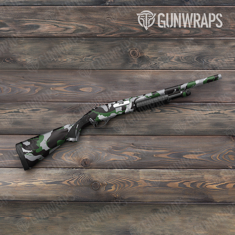 Shotgun Ragged XL Green Tiger Camo Gun Skin Vinyl Wrap