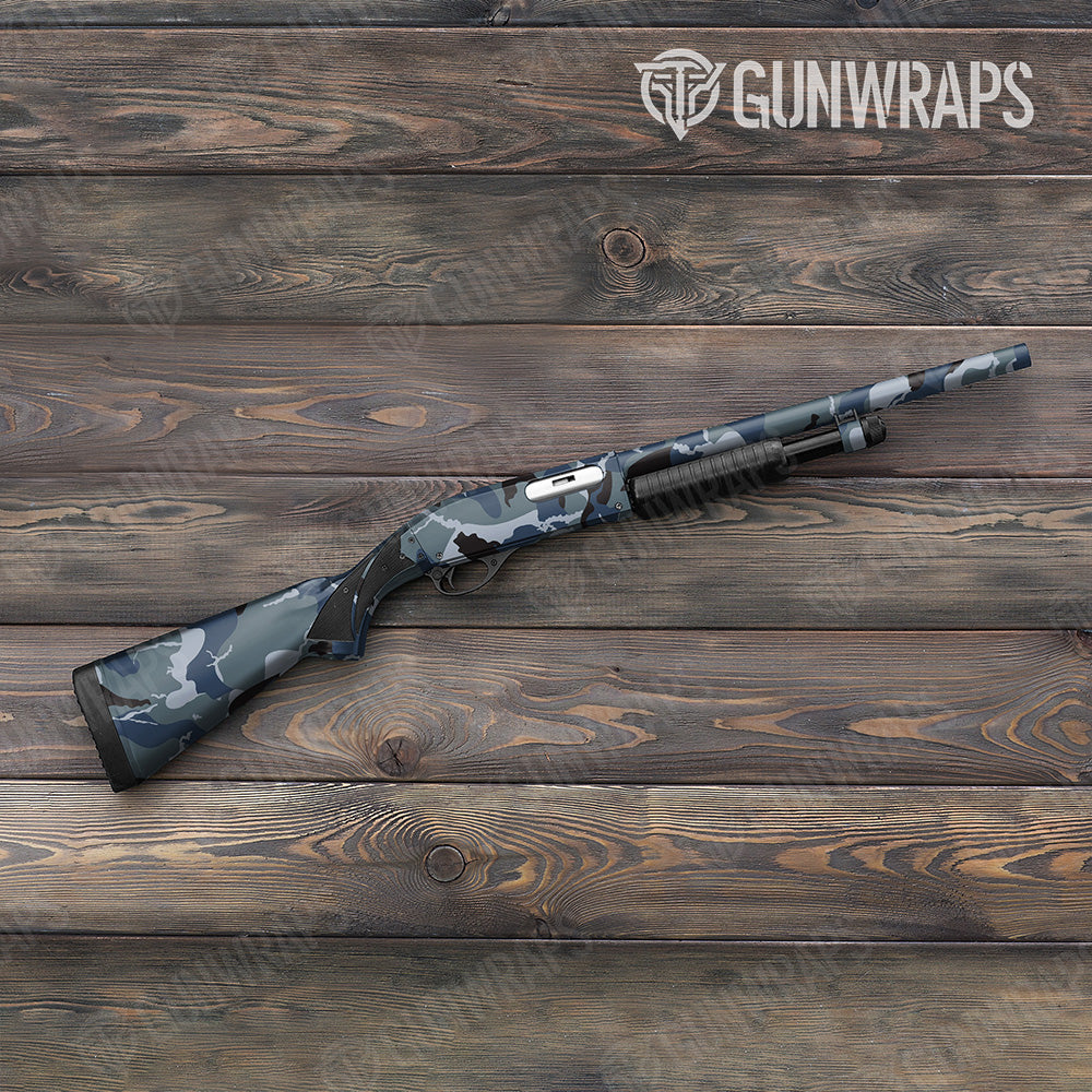 Shotgun Ragged XL Navy Camo Gun Skin Vinyl Wrap