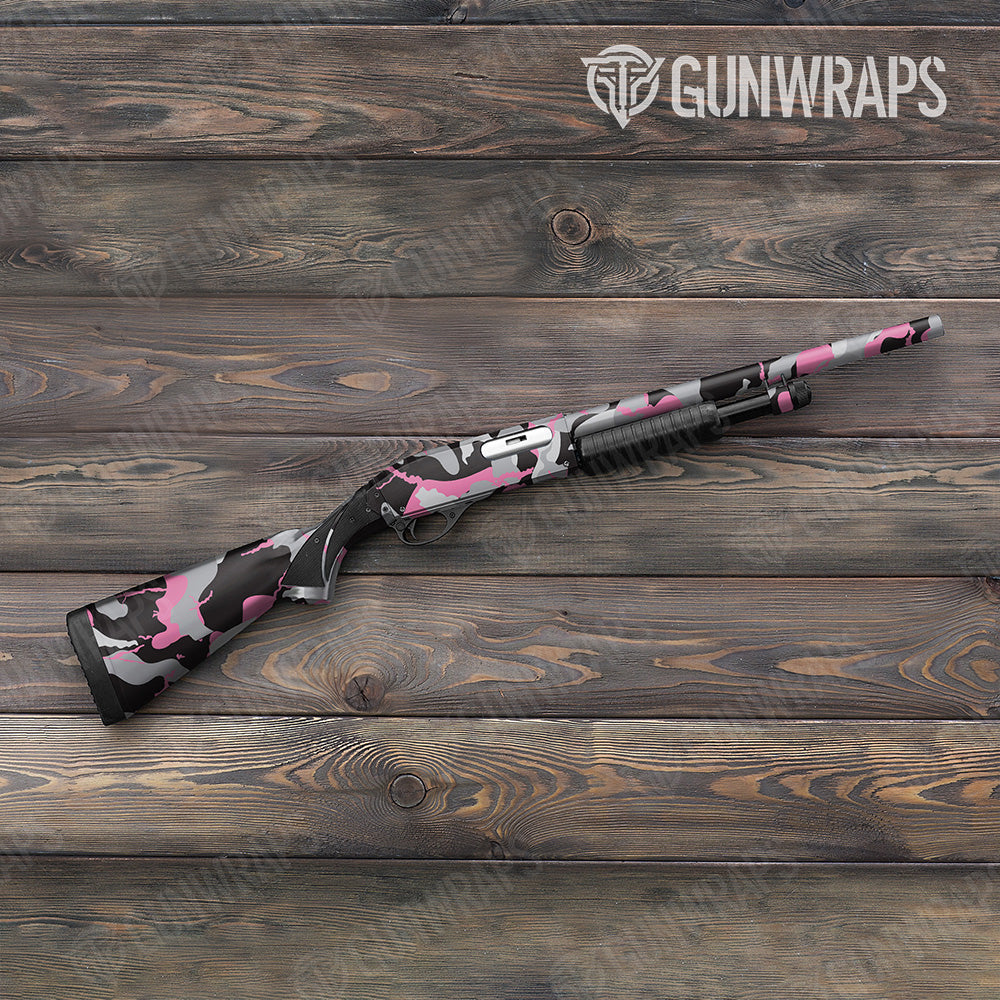 Shotgun Ragged XL Pink Camo Gun Skin Vinyl Wrap