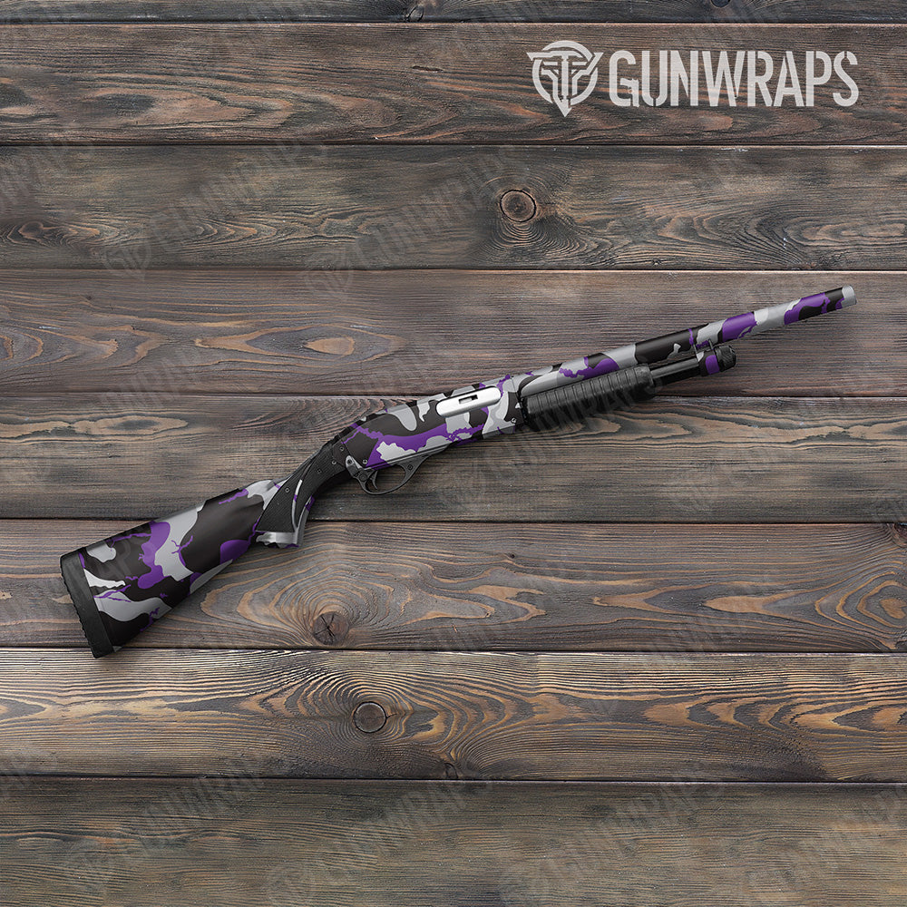 Shotgun Ragged XL Purple Tiger Camo Gun Skin Vinyl Wrap