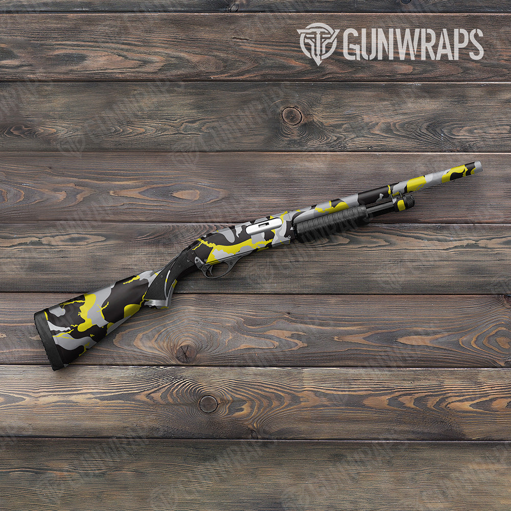 Shotgun Ragged XL Yellow Tiger Camo Gun Skin Vinyl Wrap