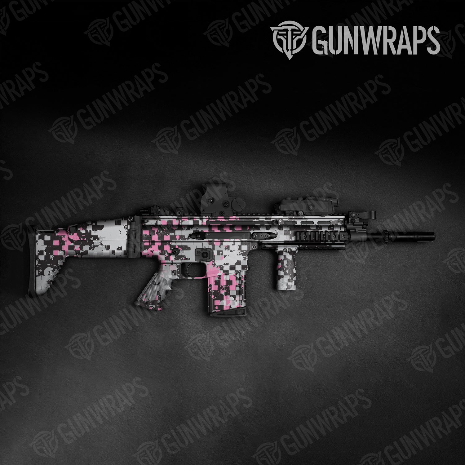 Tactical Broken Plaid Pink Tiger Camo Gun Skin Vinyl Wrap