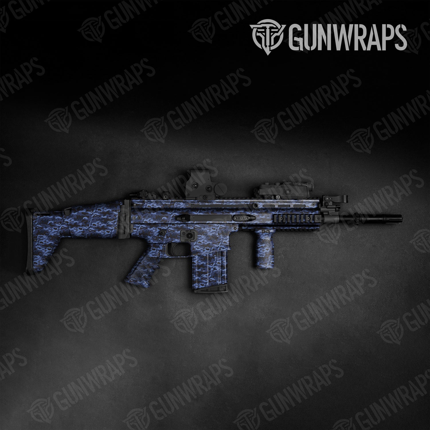 Tactical Classic Blue Midnight Camo Gun Skin Vinyl Wrap