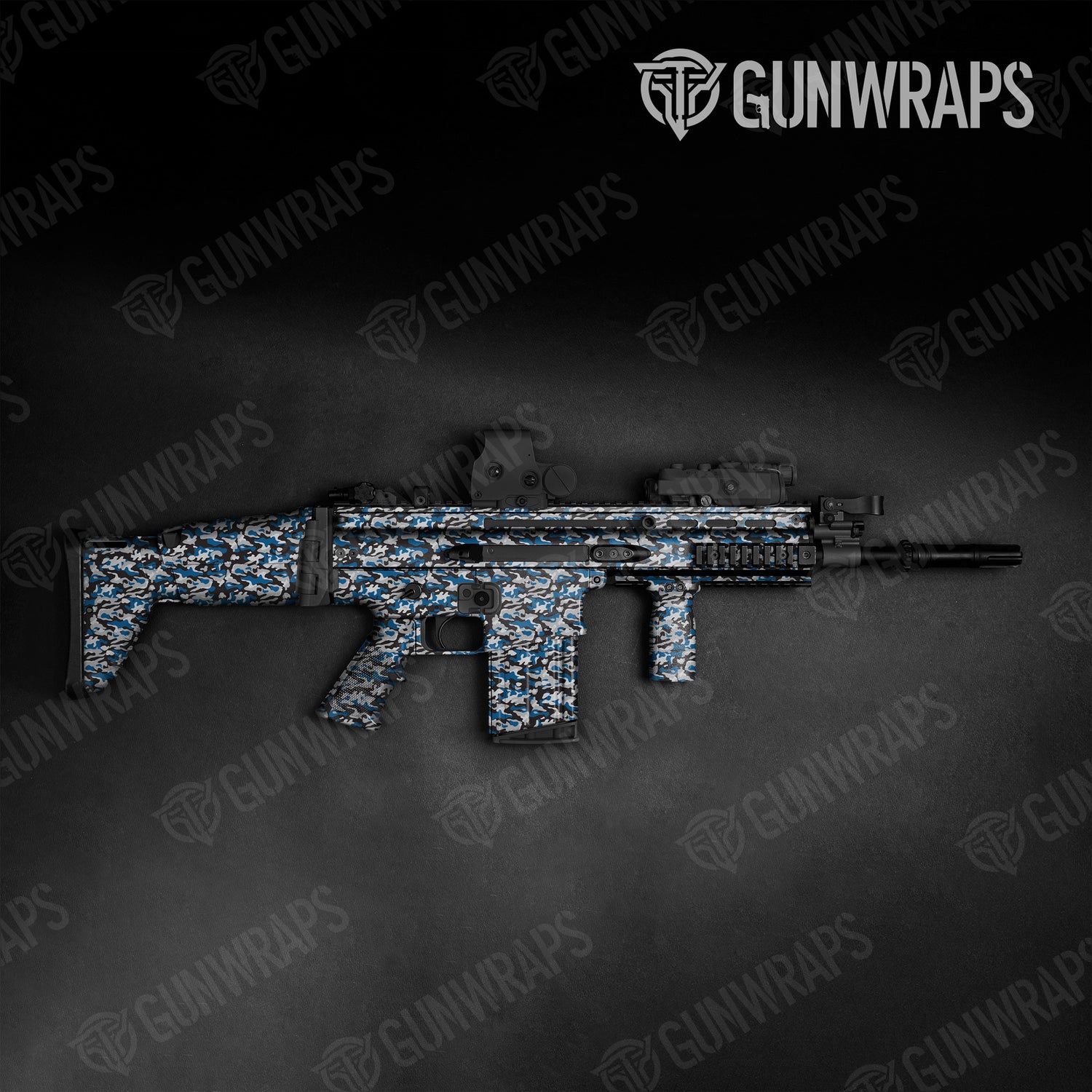 Tactical Classic Blue Tiger Camo Gun Skin Vinyl Wrap