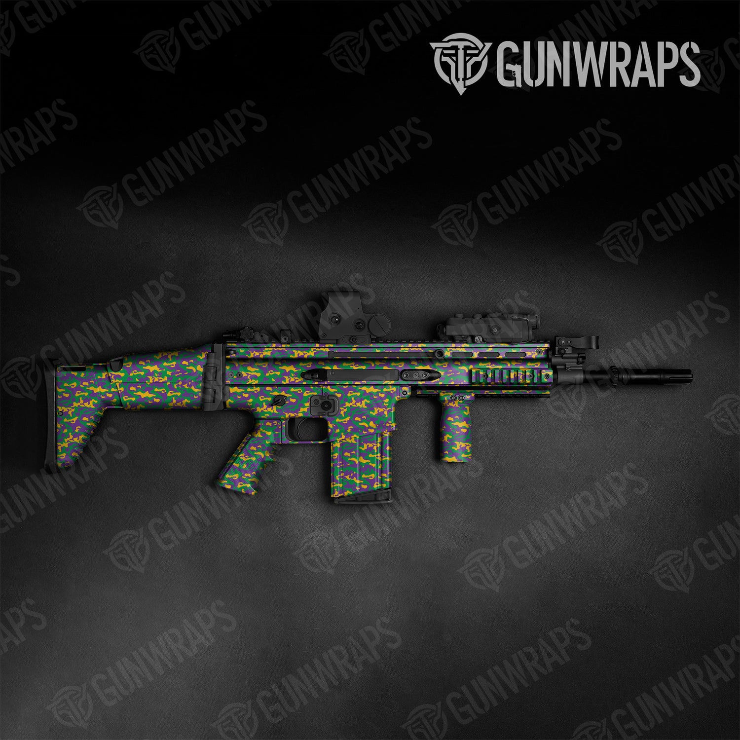 Tactical Classic Mardi Gras Camo Gun Skin Vinyl Wrap