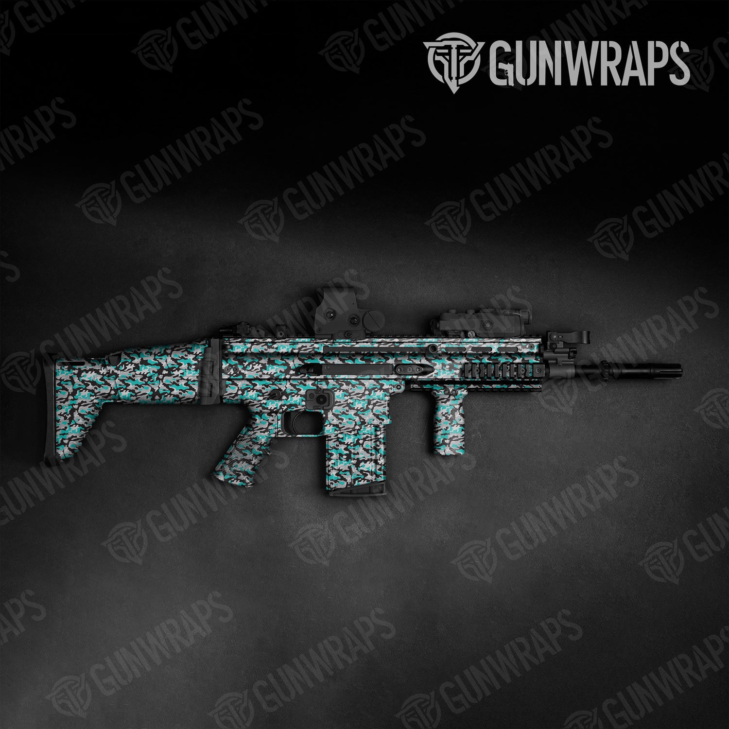 Tactical Classic Tiffany Blue Tiger Camo Gun Skin Vinyl Wrap