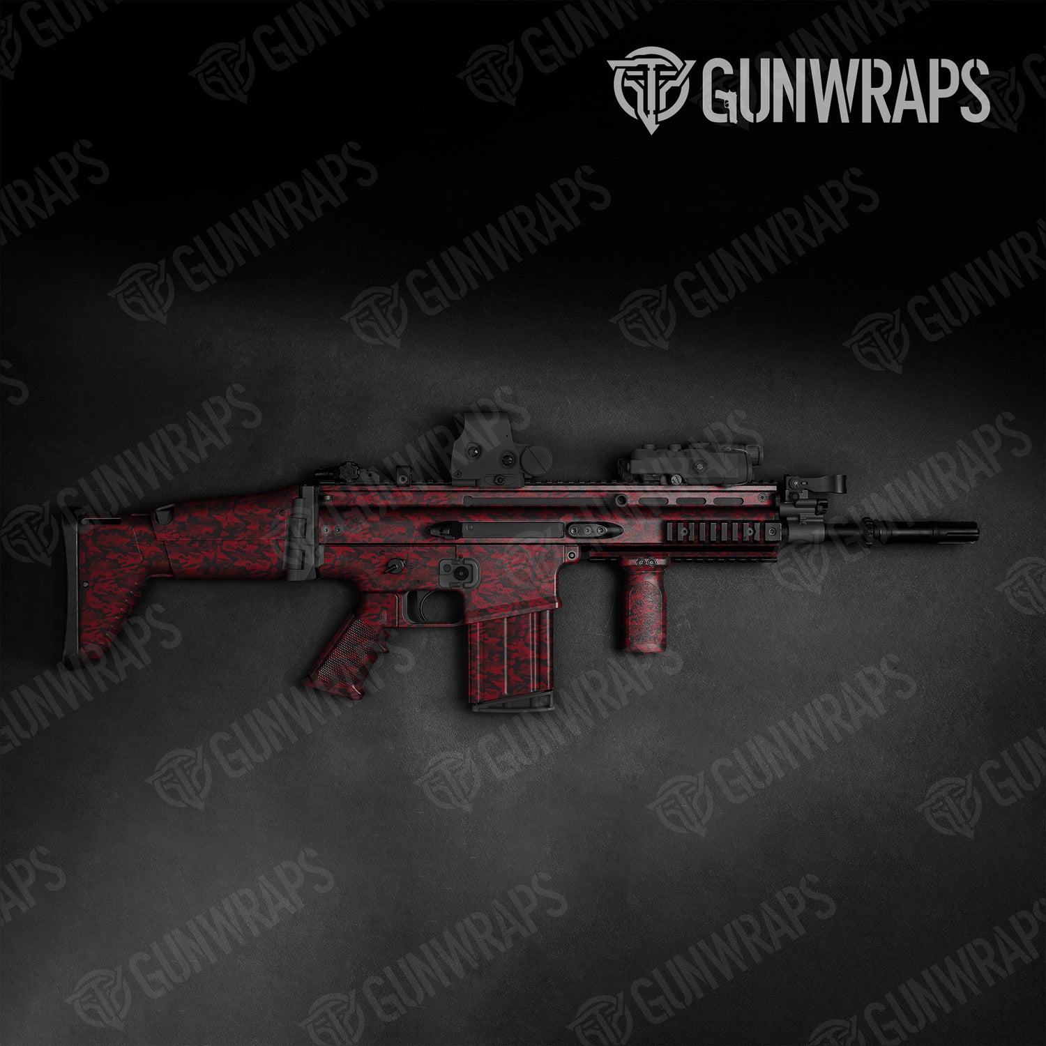 Tactical Classic Vampire Red Camo Gun Skin Vinyl Wrap