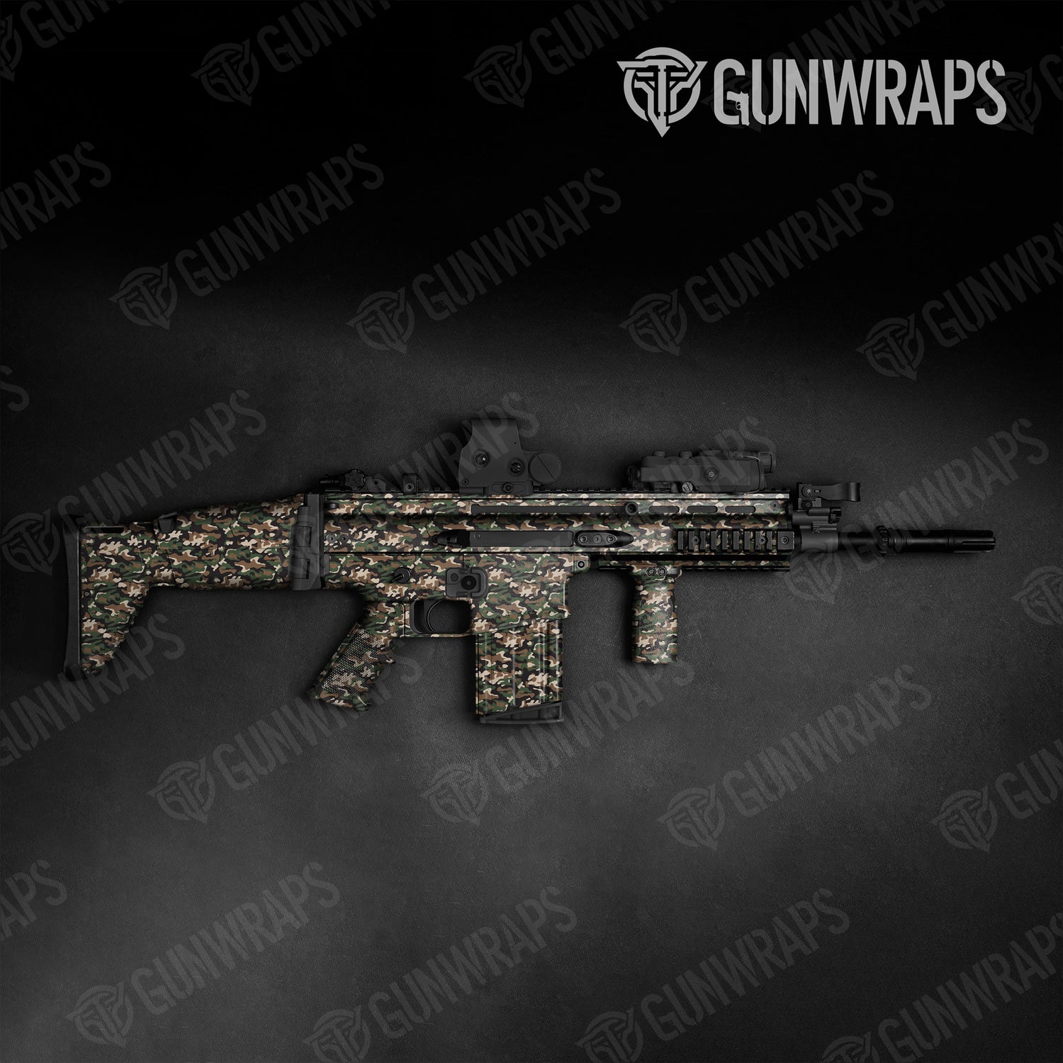 Tactical Classic Woodland Camo Gun Skin Vinyl Wrap