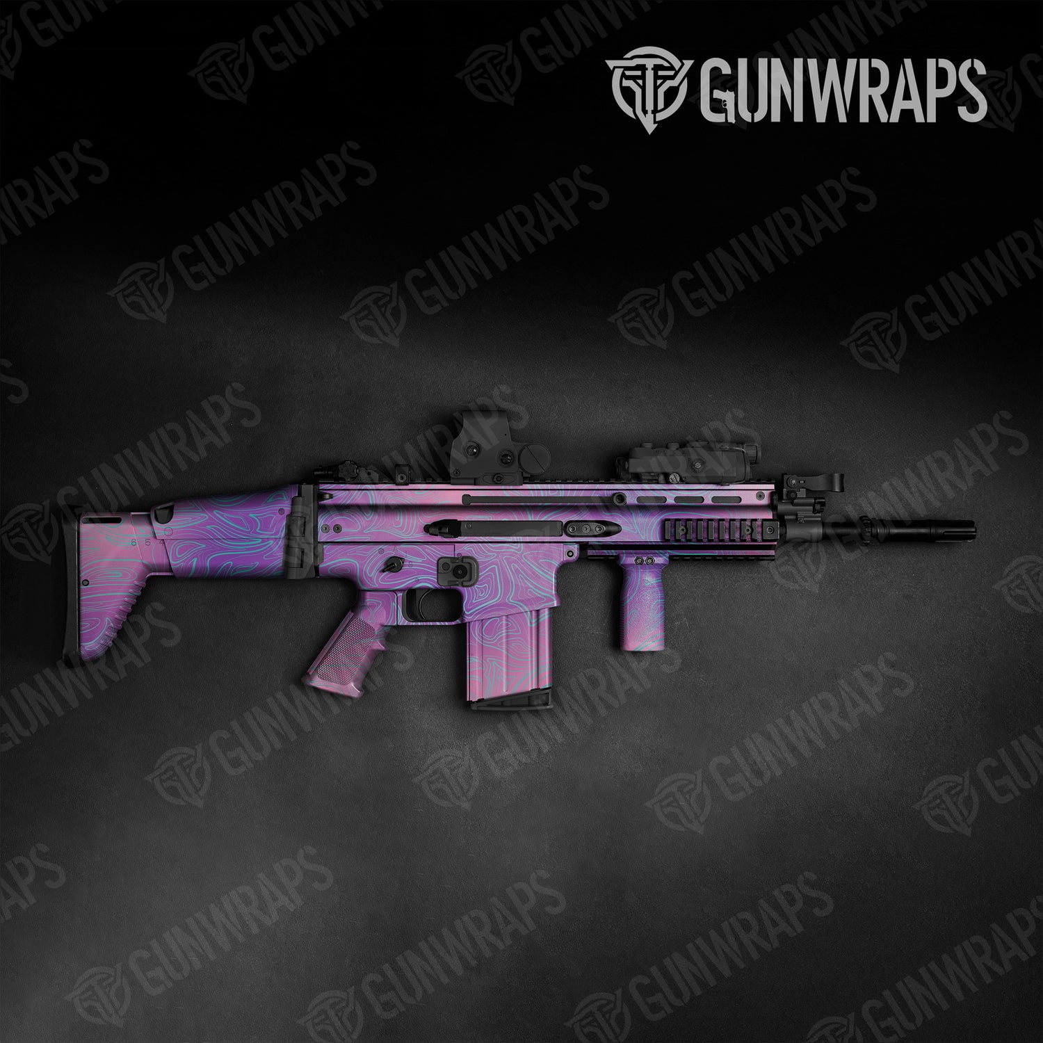 Tactical Damascus Aurora Camo Gun Skin Vinyl Wrap