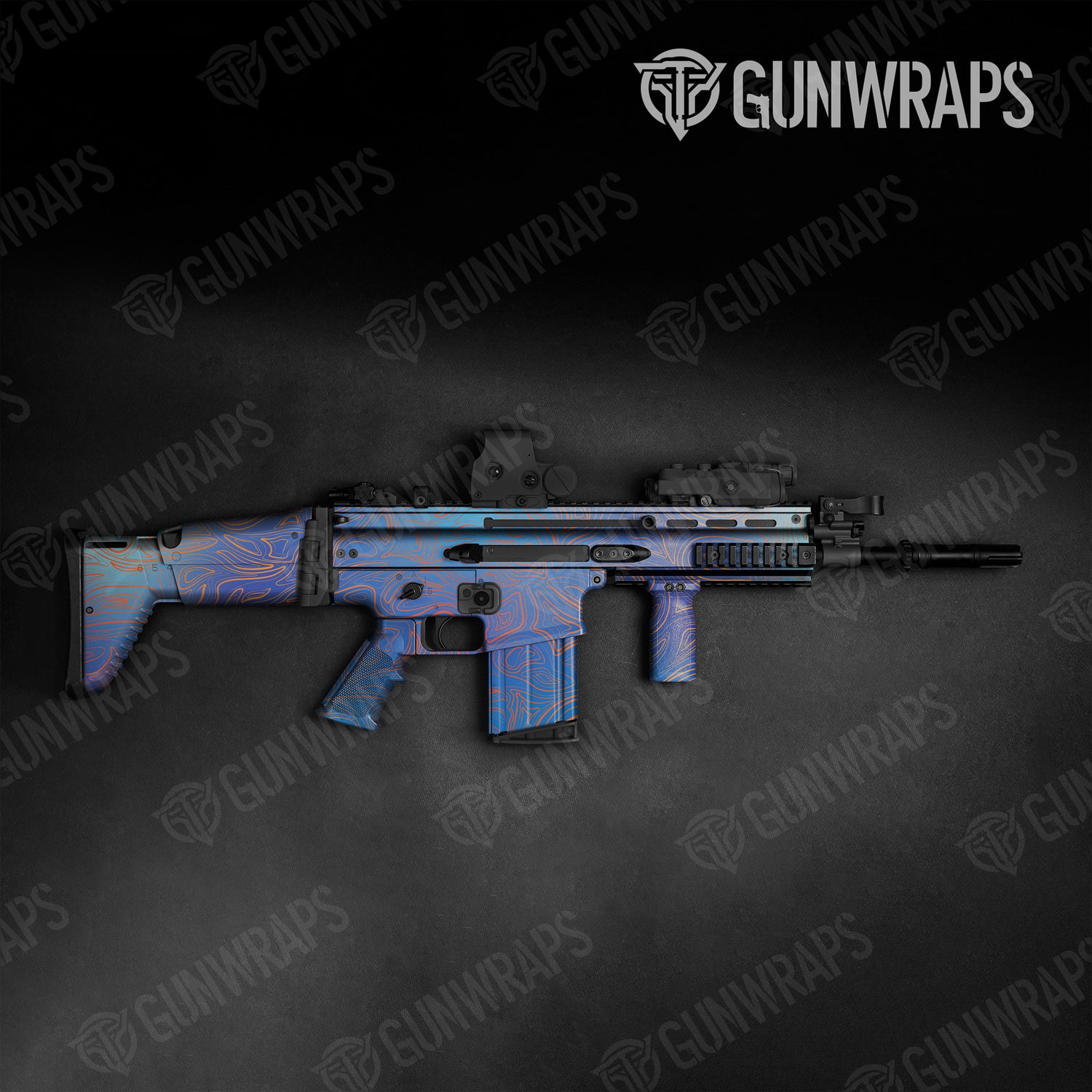 Tactical Damascus Fire And Ice Camo Gun Skin Vinyl Wrap