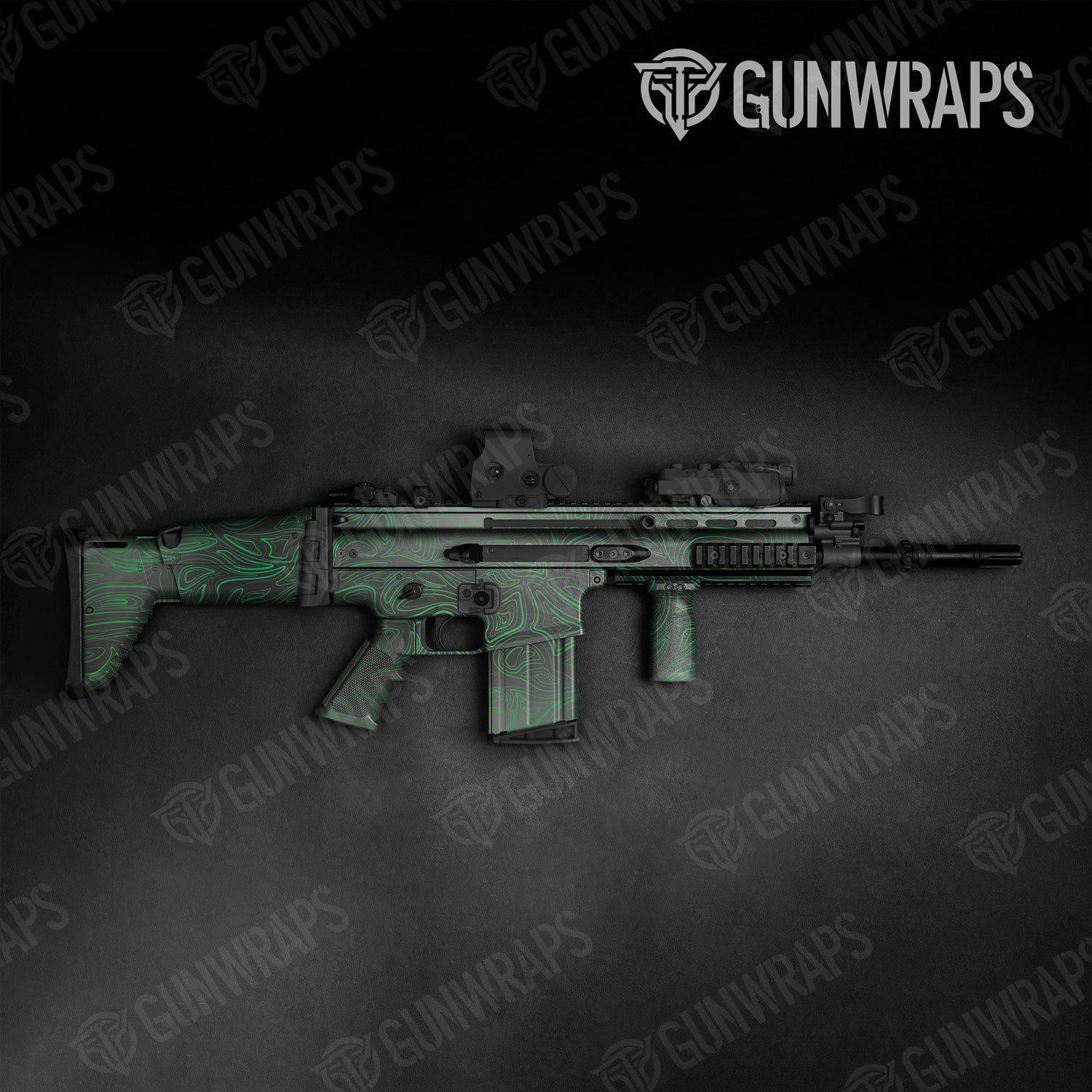 Tactical Damascus Green Camo Gun Skin Vinyl Wrap