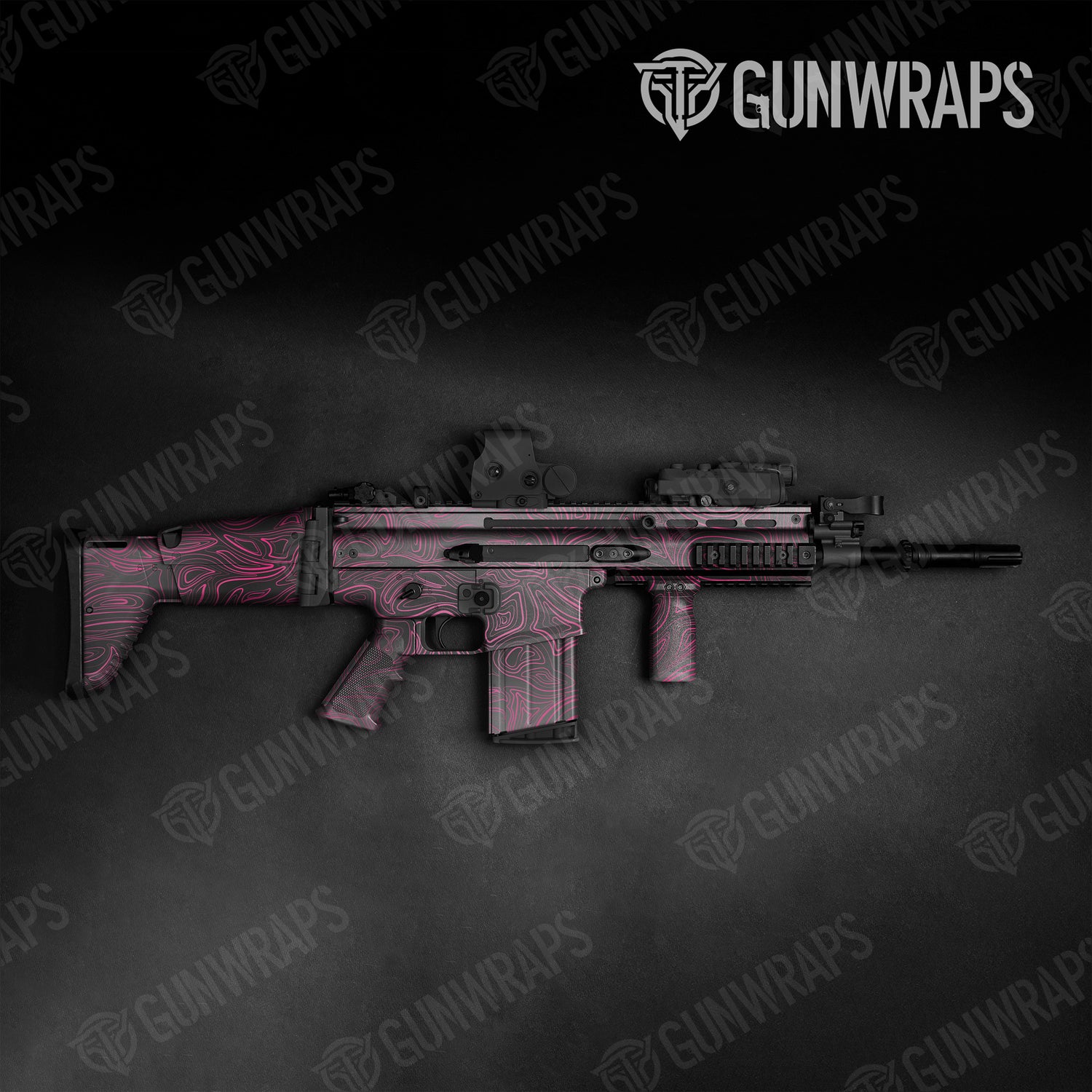 Tactical Damascus Magenta Camo Gun Skin Vinyl Wrap