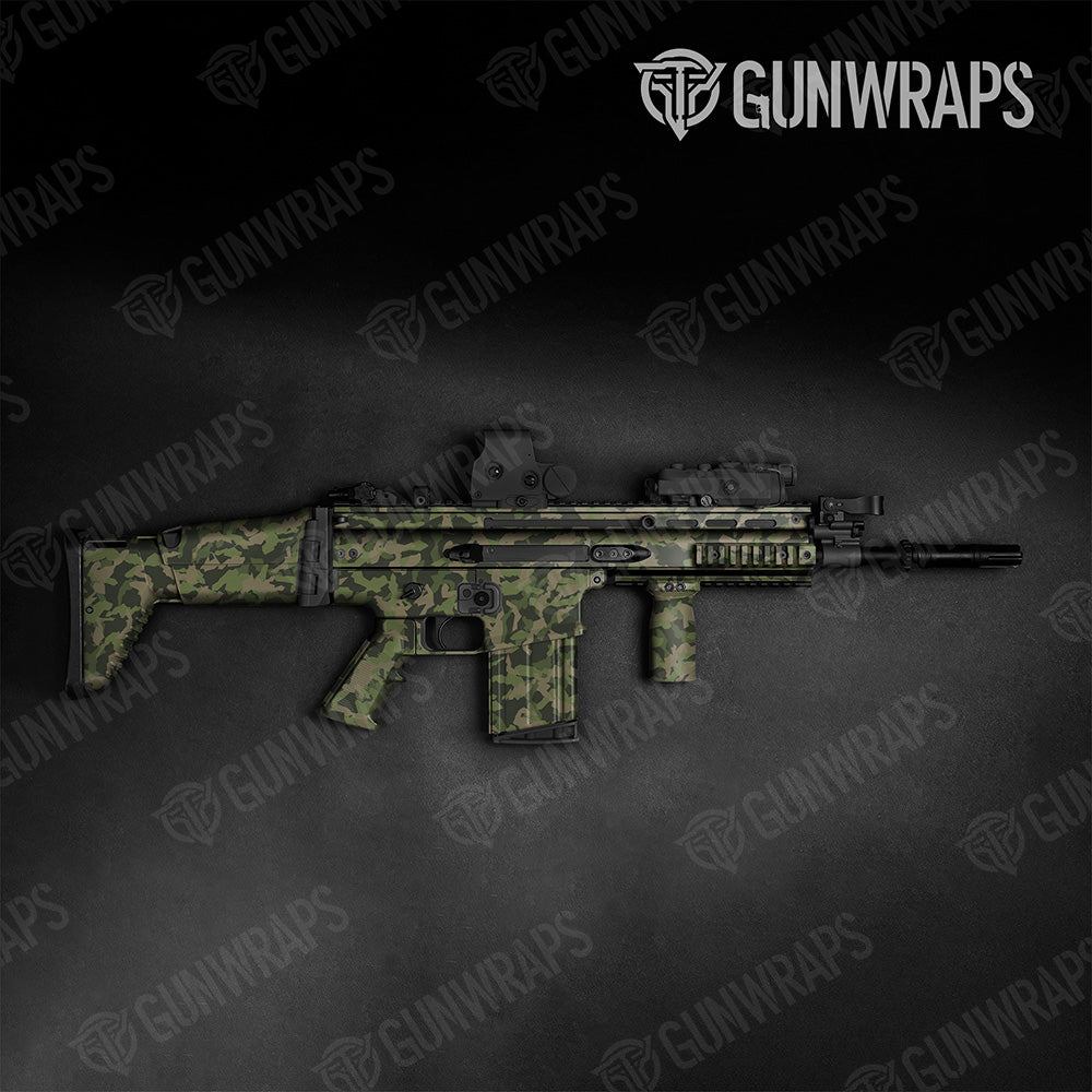 Tactical Erratic Army Green Camo Gun Skin Vinyl Wrap