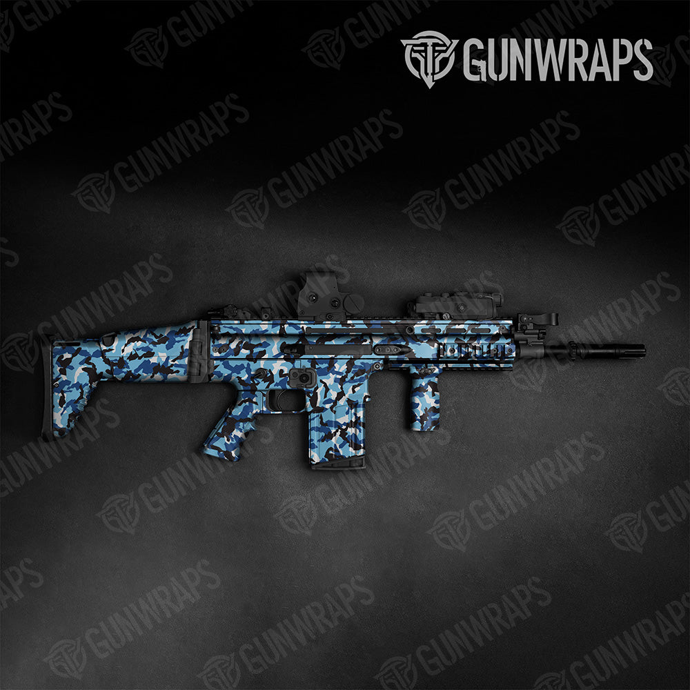 Tactical Erratic Baby Blue Camo Gun Skin Vinyl Wrap